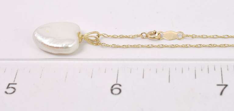 Precious Pearl Heart Pendant Necklace in 14K Yellow Gold