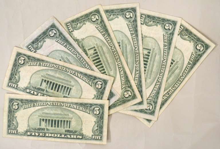 7 Red Seal $ 5 1928 C E F Series