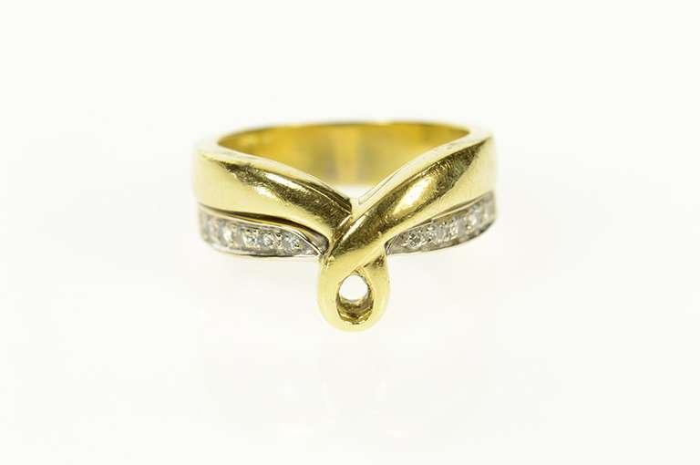 18K Yellow Gold Ornate Diamond Loop Layered Statement Band Ring