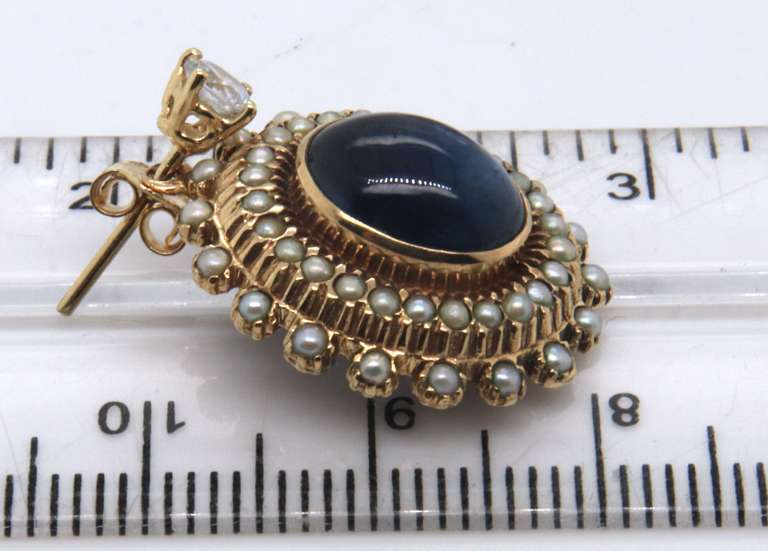 Gold Plated Gemstone Dangle Earrings