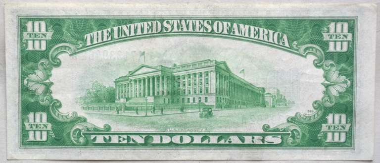 $ 10 1934 Mule Silver Near Unc Certificate