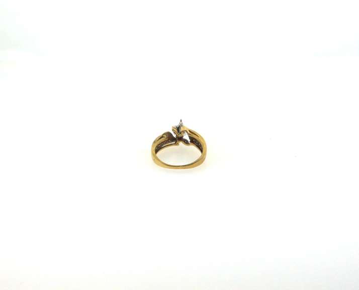 Cosmic 14k Gold Diamond Ring with Double Row Channel Set Round Diamonds