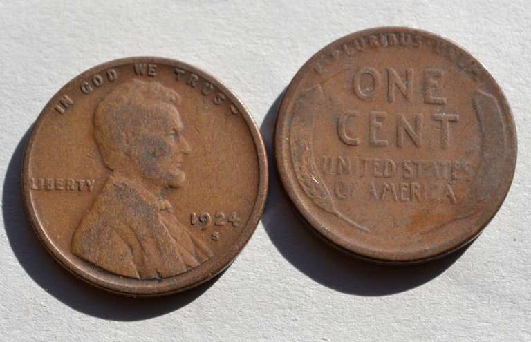 1924 S Circulated Lincoln Cent Roll
