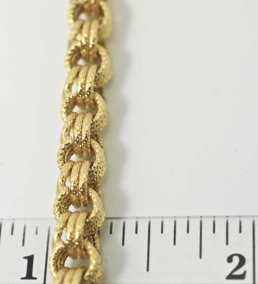 Fabulous 29" Textured 18K Link Necklace