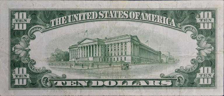 Series 1934-C $10 Silver Certificate, Circulated. FR1704