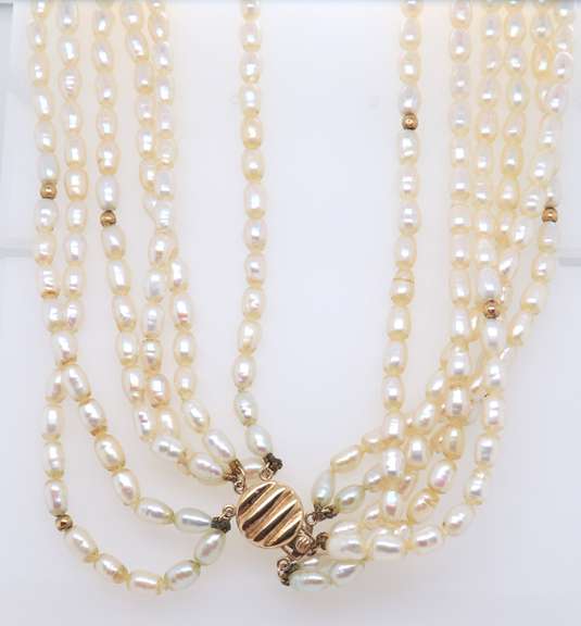 Multi Strand Fresh Water Pearl Necklace