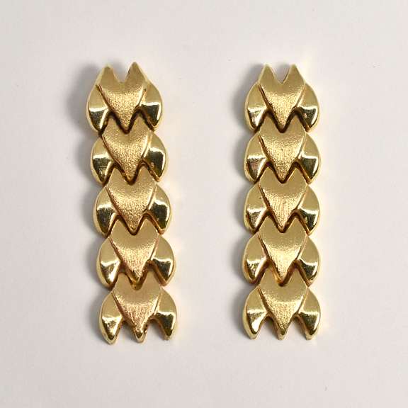 Unusual 14k Link Dangle Earrings