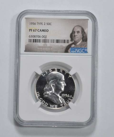 PF67 CAM 1956 Franklin Half Dollar - Type 2 - Graded NGC