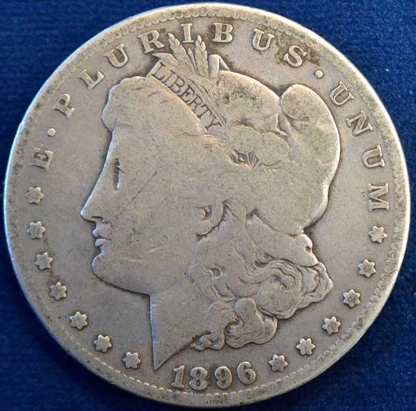 1896-S Morgan Silver Dollar, Circulated.