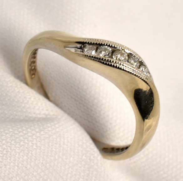 White Gold Diamond Band with a Twist