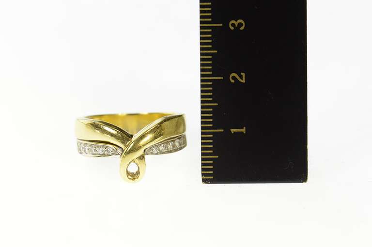 18K Yellow Gold Ornate Diamond Loop Layered Statement Band Ring