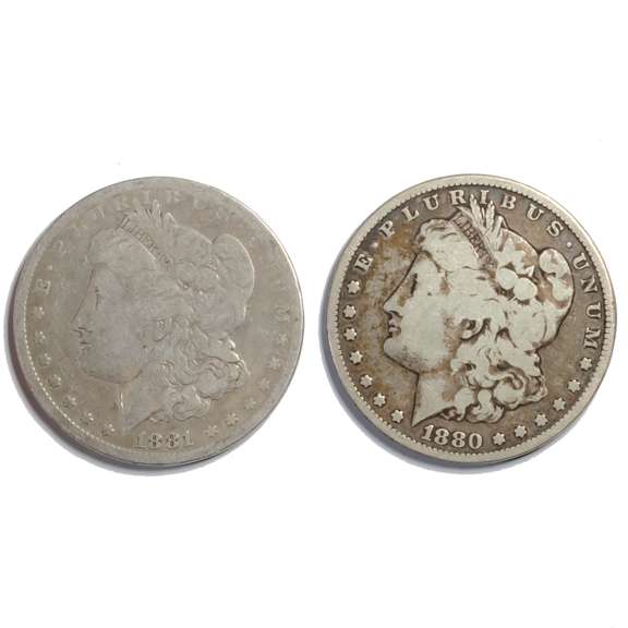 1880 & 1881 O Morgan Dollars