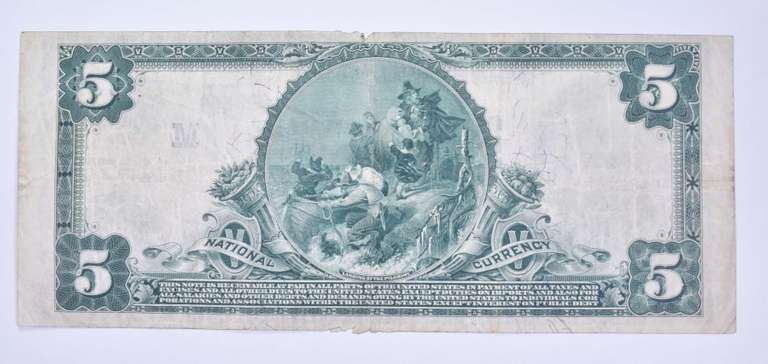 1902 $5 St. Louis Republic National Bank National Currency Large Note