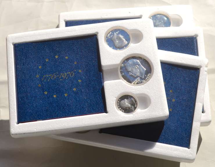 4 1976 3 Piece Bicentennial Silver Proof Sets