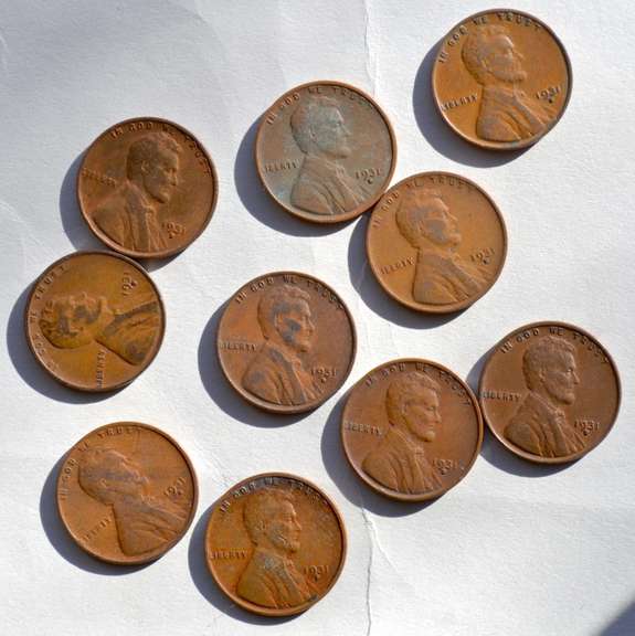 10 Sharp 1931 D Lincoln Cents