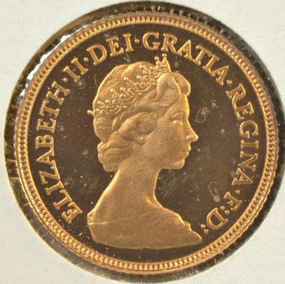 Super Ultra Cameo Gem Proof 1980 British Gold 1/2 Sovereign