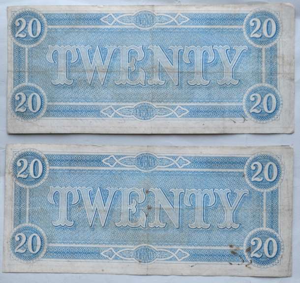 2 $ 20 Feb 17 1864 Series CSA Notes.