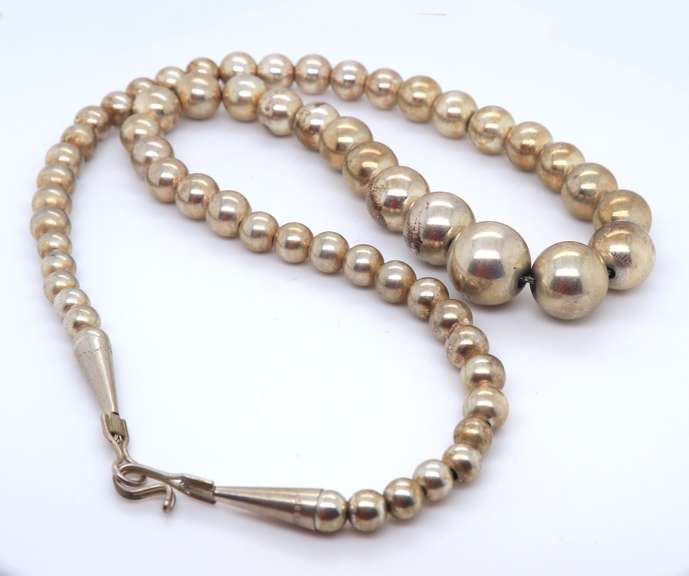 Vintage Sterling Silver Ball Necklace