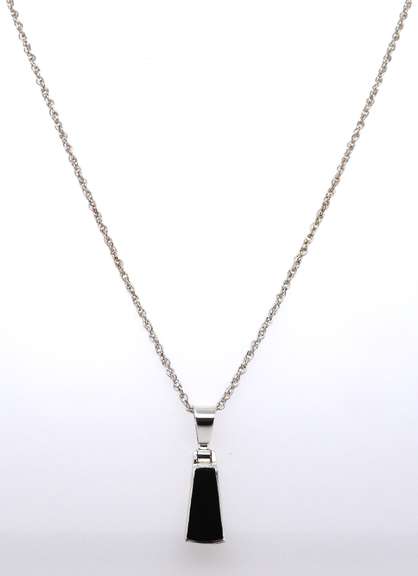 Sterling Silver Black Onyx Pendant on Chain