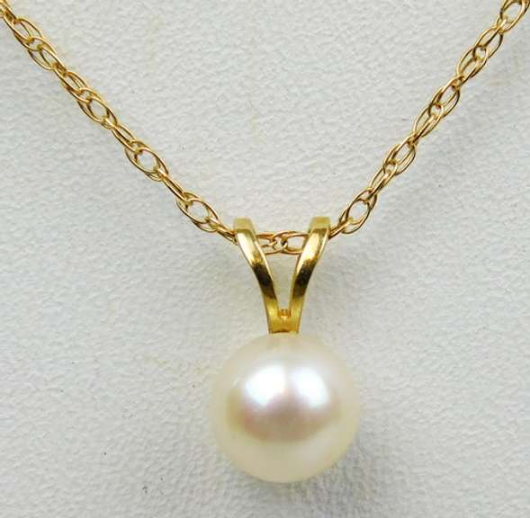 14K Pearl Drop Necklace