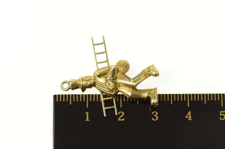 10K Yellow Gold 3D Chimney Sweep Stylized Puffy Charm/Pendant