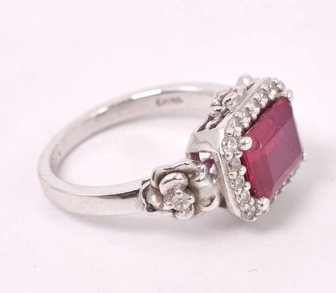 Radiant Red Gemstone Ring in Sterling Silver