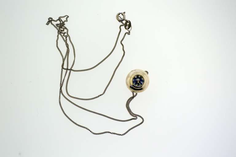 Sterling Silver White Topaz Solitaire Pendant With Chain