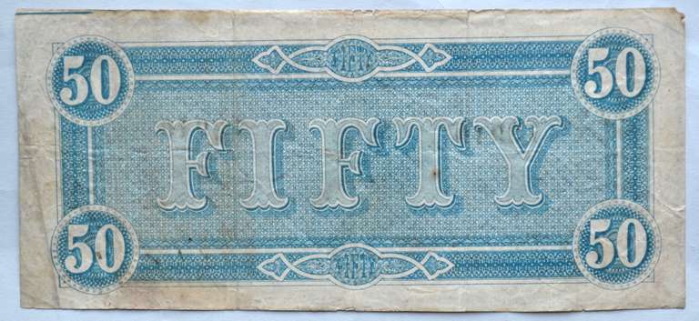 $ 50 Feb 17 1864 Series CSA Note