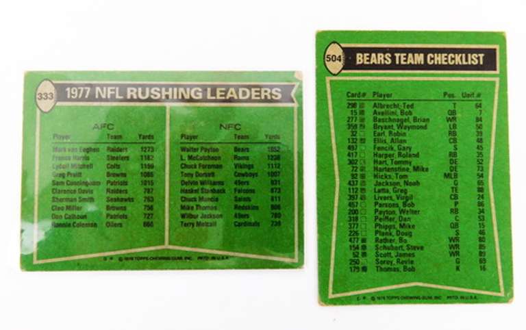 2 Walter Payton Football Cards