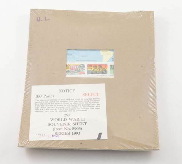 WWII 29 cent Unused full sheet of 20 - pack of 100 - $580 Face