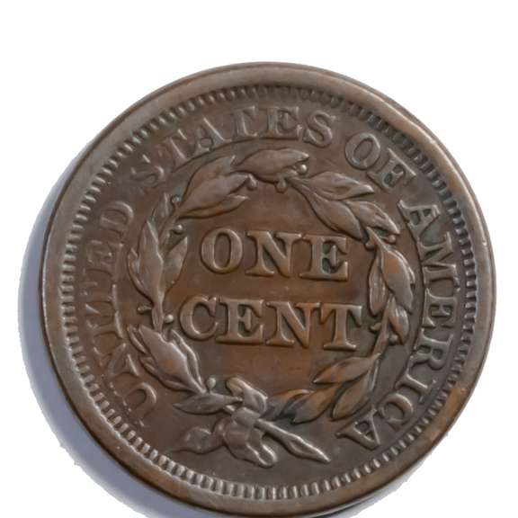 1855 Upright Five Large Cent