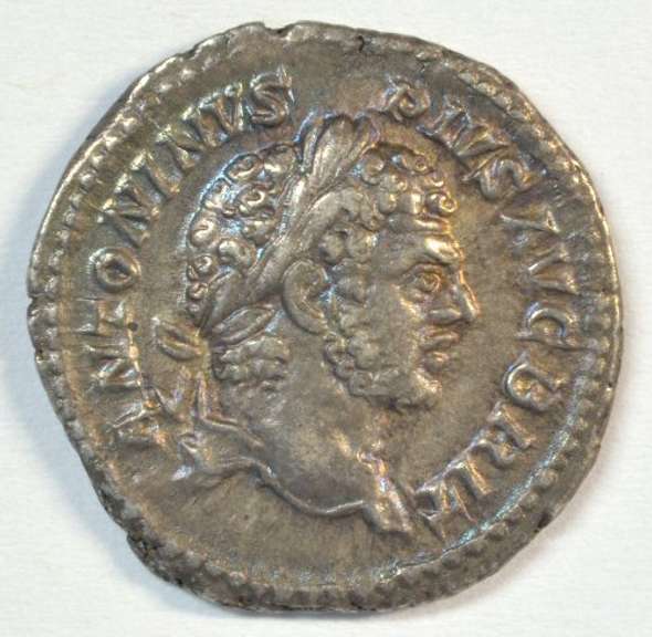 Impressive Mint State Caracalla Roman Silver Denarius, 198-217 AD