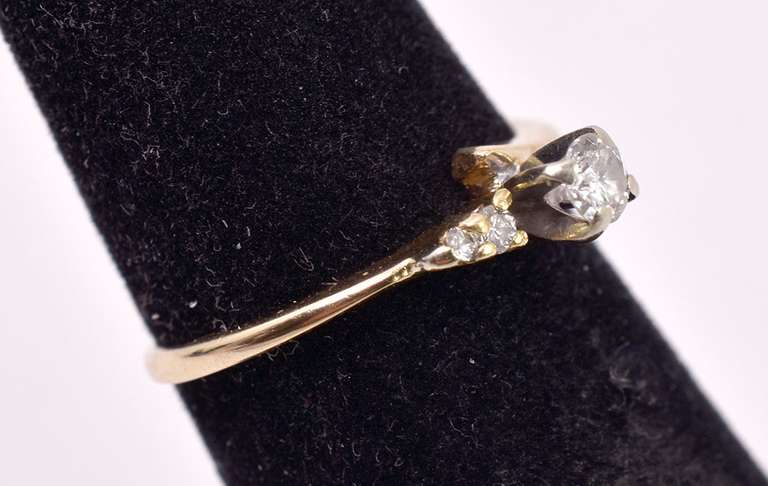 Dainty Diamond Ring in Yellow Gold