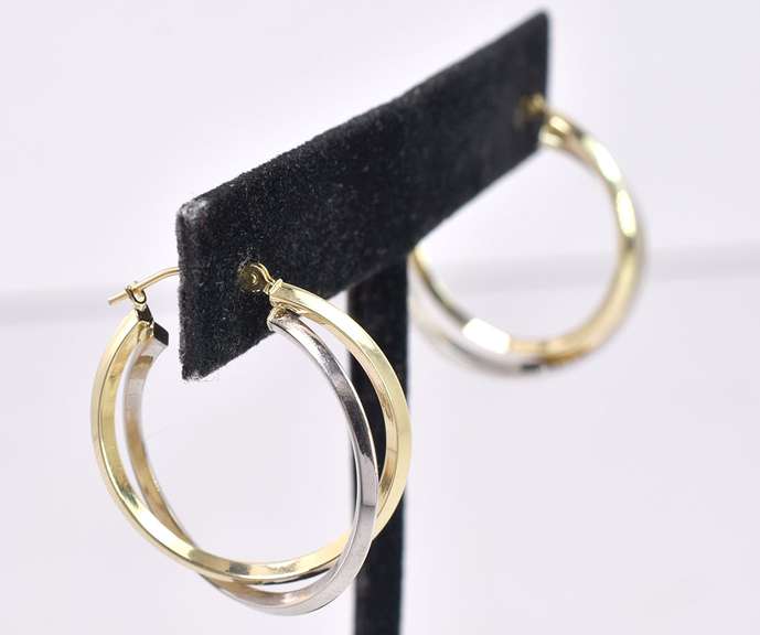 Darling Double Hoop Earrings in 14K Two-Tone Gold