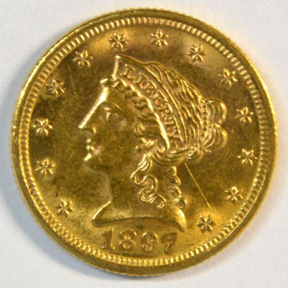 Lustrous Very Choice BU 1897 US $2.50 Liberty Gold Piece