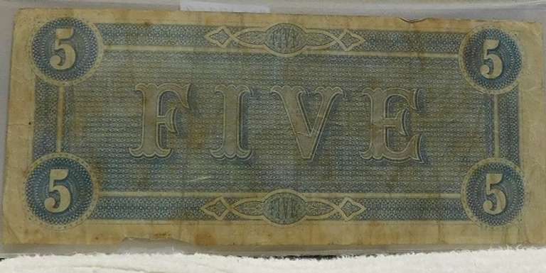 Confederate: 1864  $5 Richmond, circ, signed & numbered