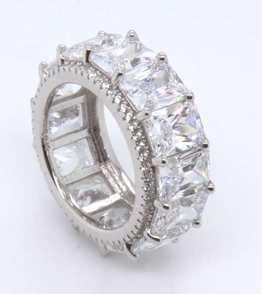 Sterling Silver Cubic Zirconia Eternity Band