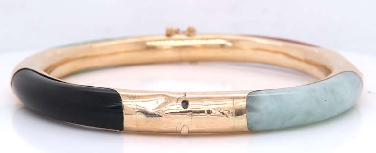 Favorite Yellow Gold Multi Color Jade Bracelet