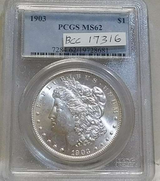 1903 Morgan Dol PCGS MS-62, hard date