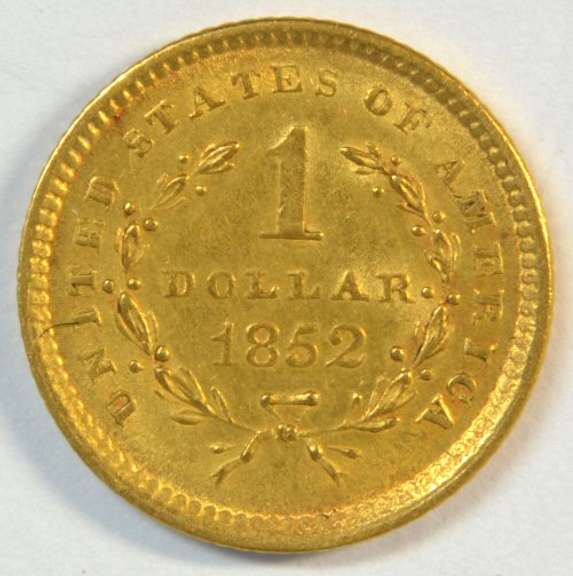 Simply lovely 1852 US Type One $1 Gold Piece. Full strike