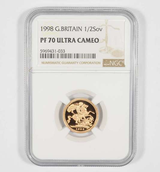 PF70 UCAM 1998 Great Britain 1/2 Sovereign - Graded NGC