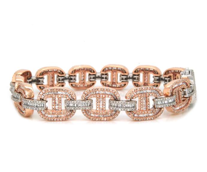 Glamorous 10kt White & Rose Gold Diamond Bracelet