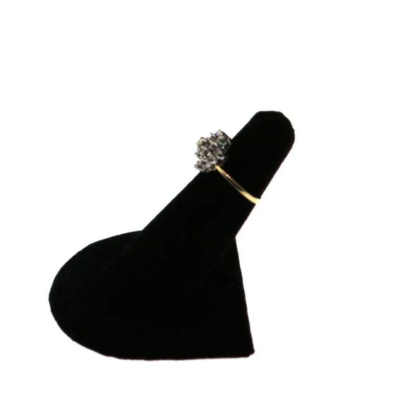 Stepped Square Diamond Cluster Ring with 14k Gold