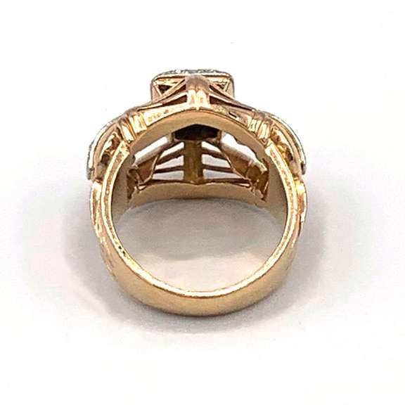 18k rose gold diamond cluster ring