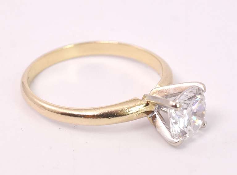 Sparkling Solitaire CZ Ring in 14K Yellow Gold