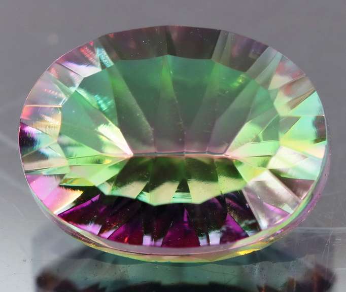 Rainbow color 9.84ct concave cut Mystic Quartz