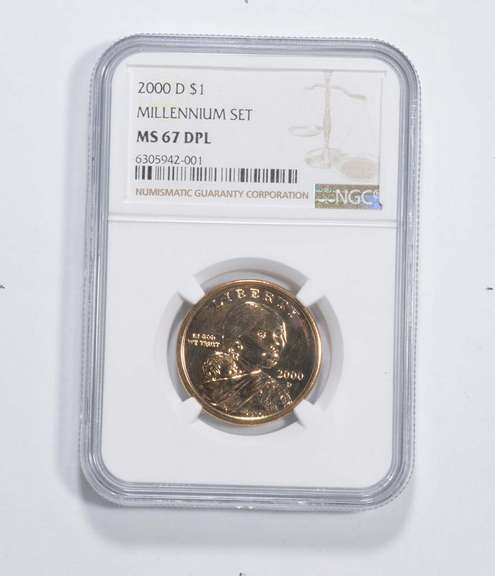 MS67 DPL 2000-D Sacagawea Dollar - Millenium Set - Graded NGC