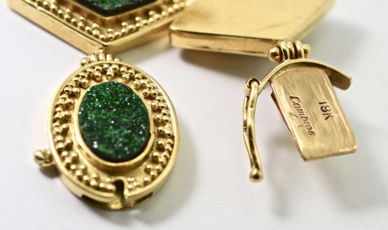 Phenomenal Artistic Malachite Druse 18K Bracelet