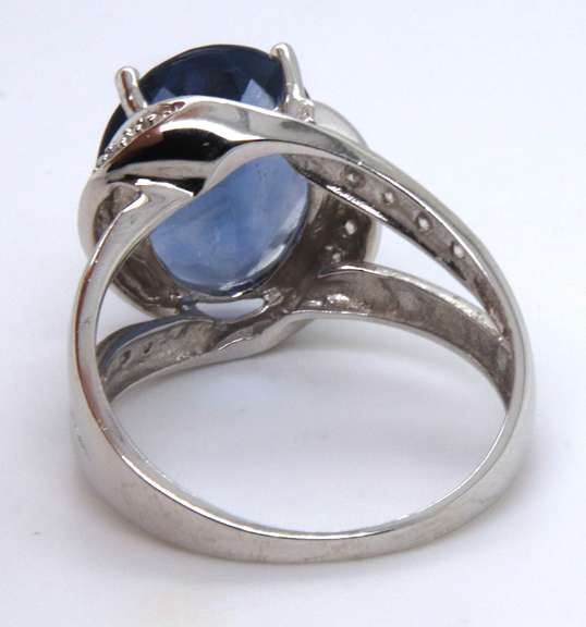 Sterling Silver Blue Cubic Zirconia Ring
