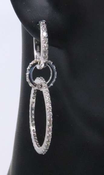 Sterling Silver Cubic Zirconia Dangle Earrings